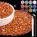 8000PCS 3mm Resin Rhinestones Bulk for Crafting (Orange), Flatback Bedazzling Crystals for Crafts DIY Nail Decoration, Gems Charms for Tumbler Shoes Clothing Fabric with Pickup Pen and Tweezers