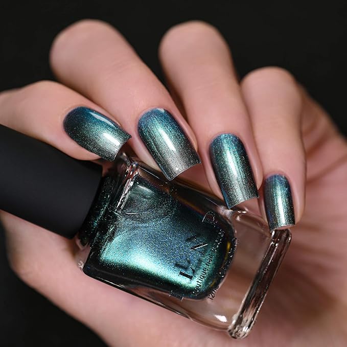 ILNP Stardust - Unique Silver to Teal Ultra Chrome Nail Polish