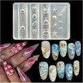 3D Marine Elements Nail Mold Multiple Shapes Teeth Wind Chimes Silicone Nails Molds Accessories Gel Plastic Bag Art Manicure Tools