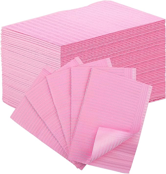 50PCS Disposable Nail Mats, Foldable Nail Paper Towels, 13"x18" Table Acrylic Nail Practice Sheet, 3 Ply Waterproof Clean Nail Table Mat for Salon, Manicure Tattoo, Nail Art Accessories (Pink)