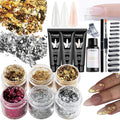 Poly Nail Gel Kit with Gold Nail Foil Flakes