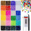 24 Color 7200pcs 4mm Jelly Resin Rhinestones for Bedazzling Crafting SS16 Flatback Stones Colorful AB Gems Charms for Nails Eyes Face Makeup Tumblers Bottles DIY Crafts Clothes Shoes Phones