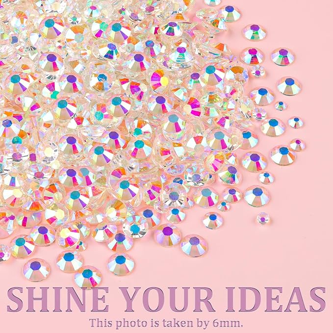 Resin Jelly Rhinestones for Crafting with B7000 Jewelry Glue, 2 Boxes Transparent AB Flatback Crystals with 3Pcs 10ml Glue, Bedazzling Non Hotfix Gems for DIY Tumblers Clothing Shoes Manicure