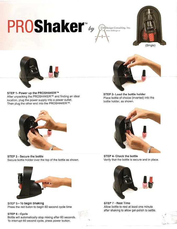 Duo Nail Polish Gel Shaker Mixer – Mixes 2 Bottles | Pro Salon Tool | For Gel & Traditional Polish | U.S. Patented | Made in USA | Quiet, Automatic 60s Cycle