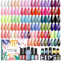 Phoenixy 30 Pcs Gel Nail Polish Set, 25 Colors Nail Polish Set with Pink Tangerine Orange Pink 5pcs Base Top Coat Nail Art Kit Gifts for Women