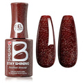 Beetles Glitter Gel Nail Polish - 15ml Stay Shining Hazelnut Brownie Gel Polish Holographic Glitter Nail Art Uv Led Home Salon Long-Lasting Soak-Off Gel Gift for Women