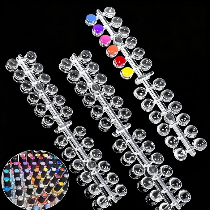 480PCS Clear Nail Swatch Dots with Adhesive Stickers, Round Gel Polish Color Display Tips, Transparent Nail Color Swatches for Quick Selection, Nail Art Sample Accessories for Techs & Salon