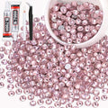 600PCS SS30/6mm Crystal Rhinestones (Light Pink) with 2Pcs 10ml B7000 Jewelry Glue, Bedazzling Flatback Glass Rhinestones for Crafting, Gems Diomand Charms for Tumbler Shoes Clothing Mugs Nail Art