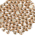 Beadsland Flat Back Crystal Rhinestones Round Gems for Nail Art and Craft Glue Fix, Golden Shadow, 2.3-2.5mm, SS8/1440pcs
