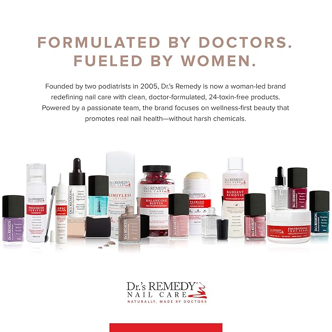 Dr’s Remedy Enriched Nail Polish: Non Toxic, All Natural, and Organic - Doctor Formulated: Strengthens, Restores, Heals, and Protects '24-Free' - PEACEFUL Pink Coral