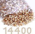 Flatback Rhinestones Bulk, 14400PCS Gold Shadow Rhinestones for Clothes DIY Decoration Crafts, Gold Shadow, SS16, 3.8-4.0mm