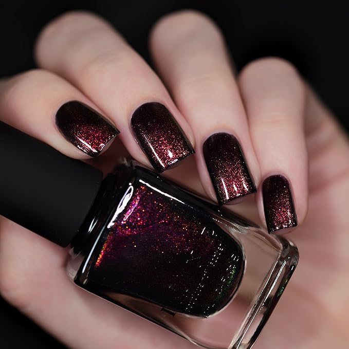 ILNP Lights Out - Rich Black Shimmer Nail Polish