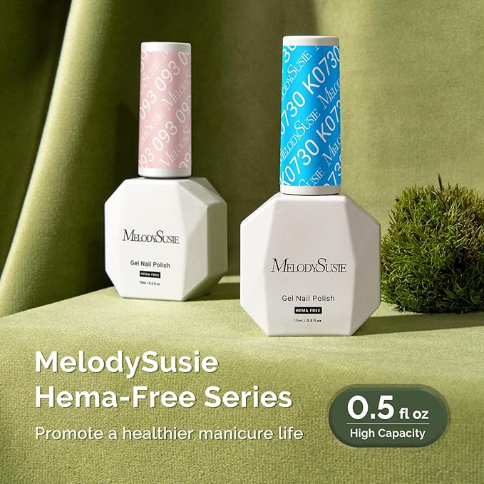 MelodySusie Hema Free Gel Nail Polish, 0.5 Fl Oz Thick Sky Blue Gel Polish, Non-Toxic, Long Lasting, Soak Off UV Nail Polish, Manicure Nail Design Salon DIY Nail Art at Home K0730