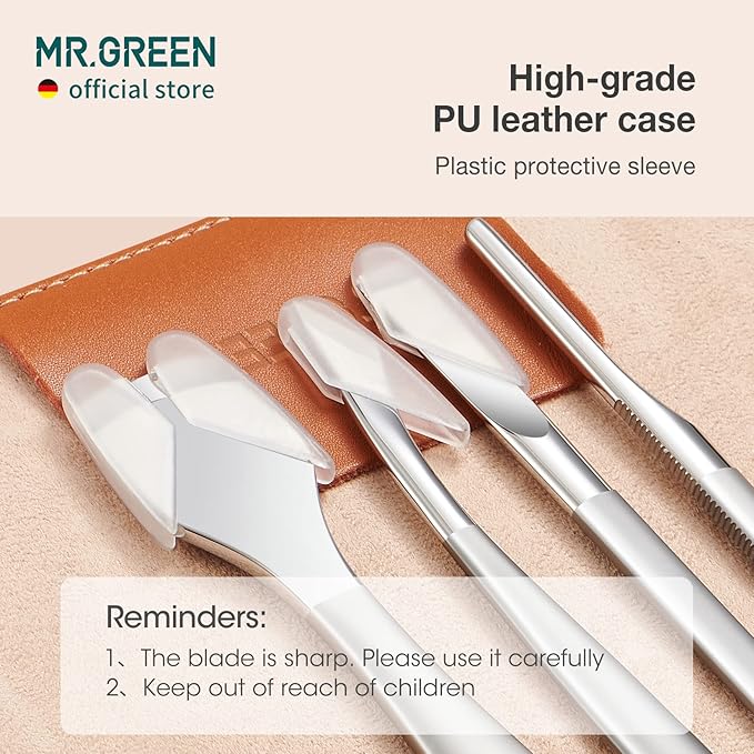 MR.GREEN Pedicure Knife Set Professional Ingrown Toenail Clippers Foot Care Tools Stainless Steel Nail Cuticle Nippers Remover Kits (3 Pcs Set)