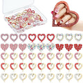 60 Pcs Valentine Heart Nail Charms for Nail Art Bulk 3D Bling Heart Rhinestone Decals Alloy Crystal Charms Diamonds Decor Love Gem Decals for Women Valentine's Day DIY Jewelry Accessories