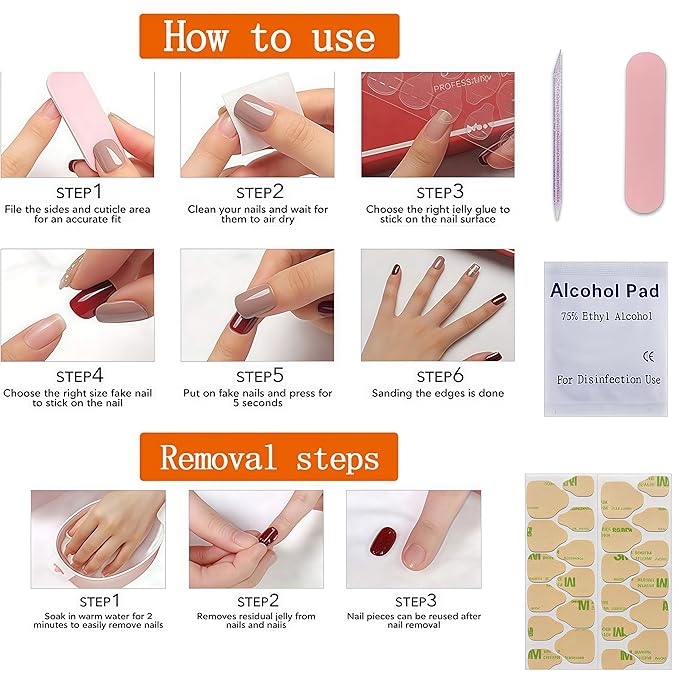 Nude Press on Nails Short Oval fake Nails Silver Glitter French false Nails Full Cover Nude Glitter French Glossy Reusable Artificial Acrylic Nails for Women and Girls DIY Manicure Decoration 24Pcs