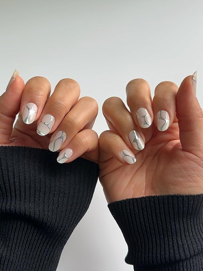 Semi Cured Gel Nail Strips (Chrome Heart)