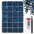 Ink Blue Resin Rhinestones w B7000 Glue for Bedazzling Crafting 2mm-6mm Montana Flatback Jelly Stones Navy Blue Diamonds Gems Bedazzler Kit for Nails Face Eyes Makeup Tumblers Bottles Crafts