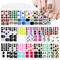 20 Sheets 440 Pcs Multiple Designs Toenail Stickers For Women Nail Art Wraps Toe Nail Stickers Full Nail Wraps Gel Toe Nail Polish Strips Toenails Wraps Stick On Nail Polish Stickers Kit
