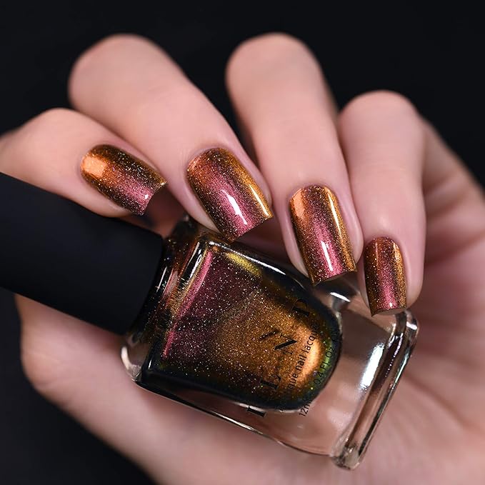 ILNP Greatness (H) - Red to Gold Holographic Ultra Chrome Nail Polish, Chip Resistant, 7-Free, Non-Toxic, Vegan, Cruelty Free, 12ml