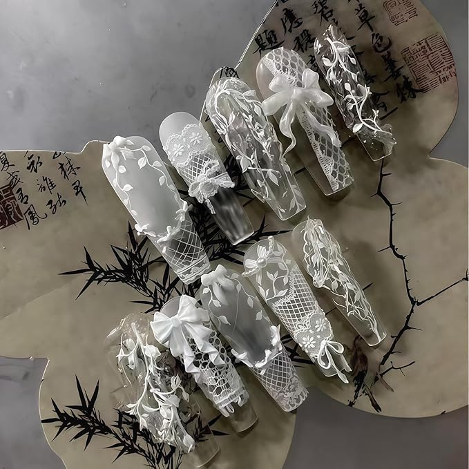 3D Lace Gel Nail Art Mold Arts Resin Pattern Molds for Accessories Supplies Laces Embossing Silicone Tools Cute Nails Style