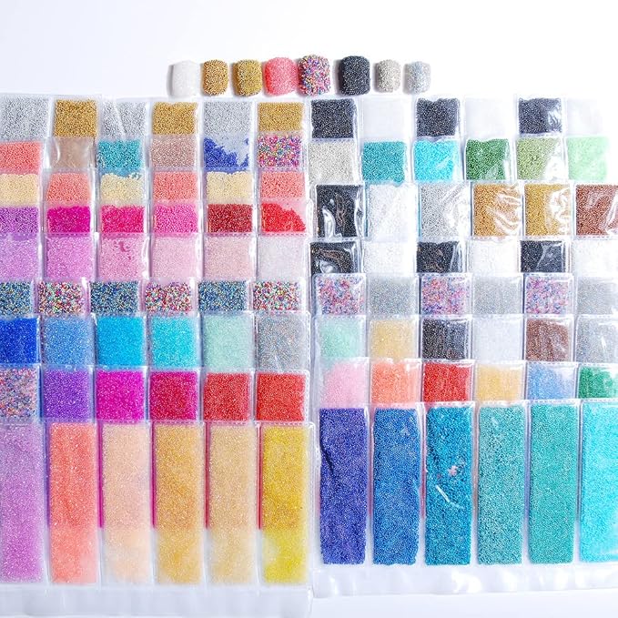 3D Nail Art Caviar Beads Micro Pixie Rhinestones Decoration Mini Acrylic Beads Accessories - 6 Colors