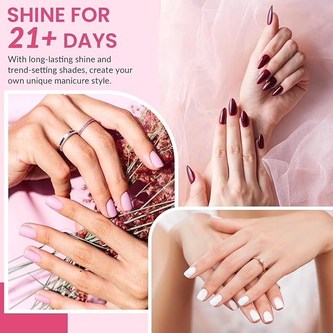 VANREESA 42 Pcs Gel Nail Polish Kit with U V Light 24 Colors Gel Polish Nail Set Glossy & Matte Top Coat Complete Nail Kit with Manicure Tools for All Seasons Gifts for Women Girls