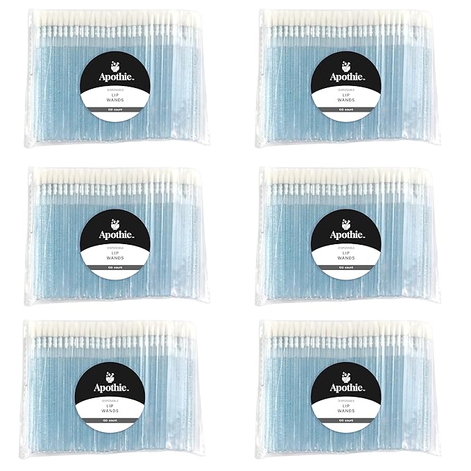 600 Pieces Disposable Lip Applicators – Lint-Free Versatile Doe Foot Makeup Wands for Lip Gloss, Lipstick, Lash Extensions, Beauty Starter Kits Essential (600 Brushes, Blue Crystal)
