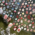Christmas Nail Stickers Gingerbread Man Nail Art Stickers Xmas Crystal Ball Nail Decals with Design 5D Embossed Self Adhesive Nails Charms for Women Girls Manicure Decoration Accessories 2 Sheets