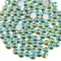 Beadsland 2880pcs Flat Back Crystal Rhinestones Round Gems for Nail Art and Craft Glue Fix,Peridot AB,SS4,1.5-1.7mm