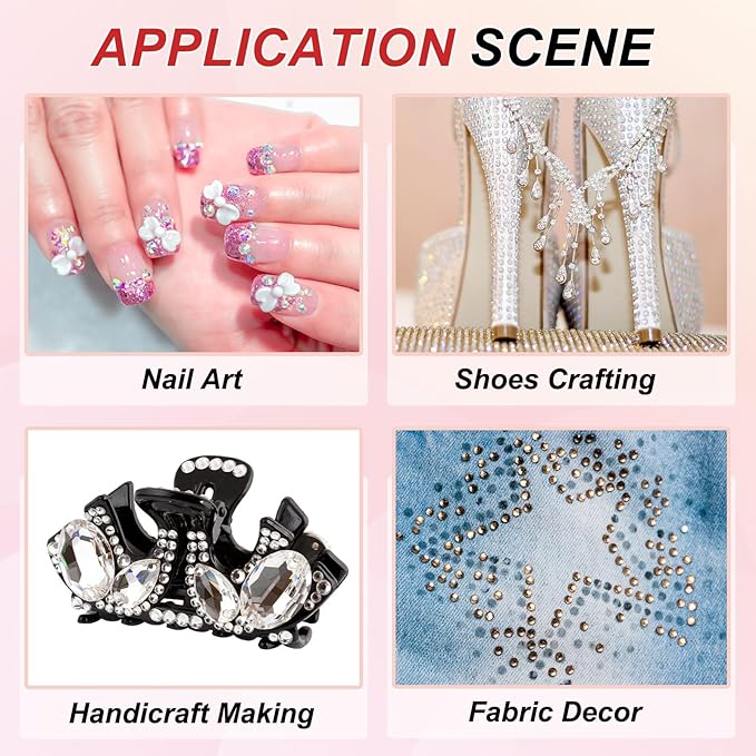PATIKIL 2090 Pcs Acrylic Gem Sticker, 4 Size 3/4/5/6mm Self Adhesive Rhinestones Face Gem Stones Bling Jewelry for Nail Art Craft Clothes DIY Makeup Decoration Party, Dark Green