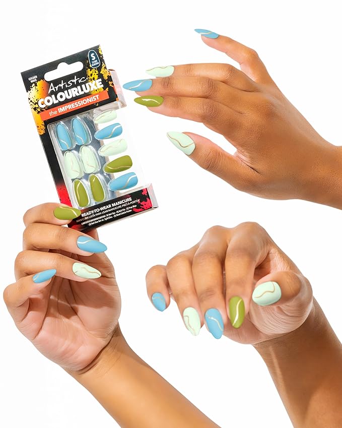 Artistic Colourluxe Press-On Tips - Kit Colourluxe Press-On Tips - Kits Nails - 30 Nails (Golden Wave, Kit)