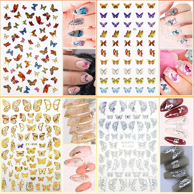 Nail Brushes Kit - Nail Art Brushes, Dotting Tools, Holographic Stickers, Foil Tape, Rhinestones & Tweezers