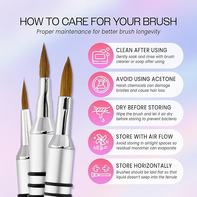 PANA 3D Kolinsky Nail Art Brush - Silver Non-Slip Handle, Size 4 - Acrylic Nail Art Sculpture Brush for Manicures Pedicure Salon Professional or Beginner