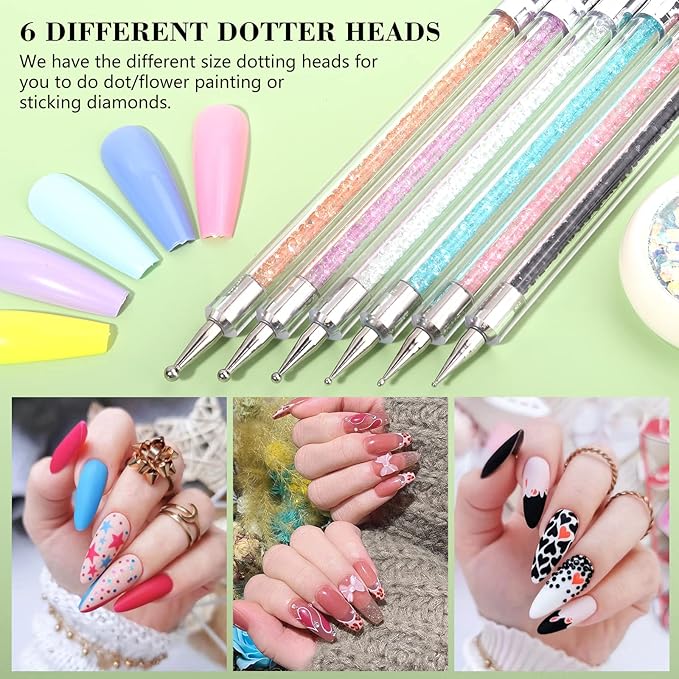 Nail Art Brushes, 6 Acrylic Nail Brushes Dappen Dish Set - Dappen Dish for Acrylic Nails, Monomer Dish Nail Glass Cup Nail Art Manicure Tools (10 Piece Set)