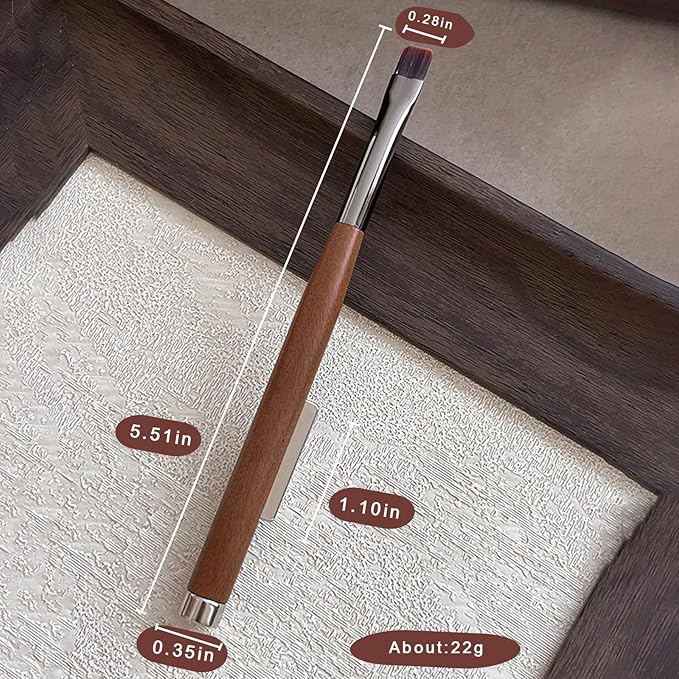 WOKOTO 3 in 1 Acrylic Nail Brush Cat Eye Magnet For Nails, Brown Wood Penholder Nail Art Brushes For Cat Eye Gel Polish Magnet Pen Tools, Nail Magnet & Round Brushes For Nail Art Cat Eye Magnet