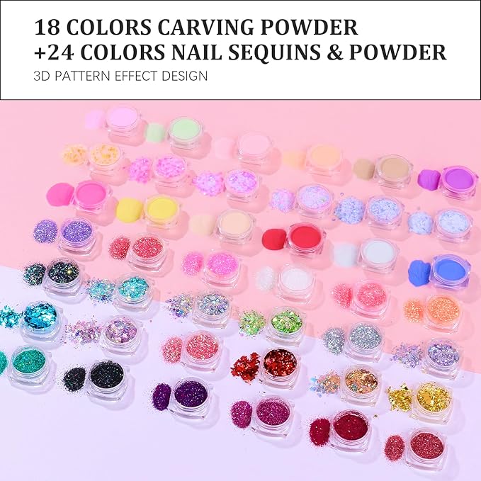 Acrylic Nail Kit for Beginners: Professional Acrylic Powder Set with Everything for Starter Gel Nail Polish U V Light Nail Drill Full Tools Decoration for Home Salon Women