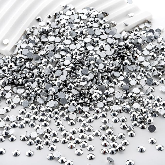 Flatback Rhinestones Bulk, 14400PCS Silver Rhinestones for Clothes DIY Decoration Crafts, Silver, SS10, 2.7-2.9mm