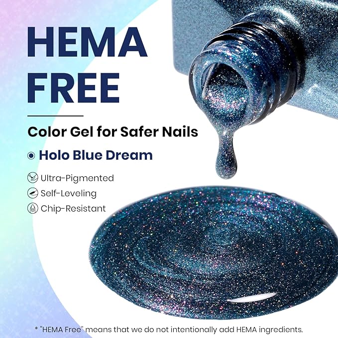 Beetles Cat Eye Gel Nail Polish - 15ML 9D Cat Eye Chameleon Blue Glitter Gel Polish Magnetic Shimmer Effect Soak Off UV DIY Holo Blue Dream Manicure Gift for Women