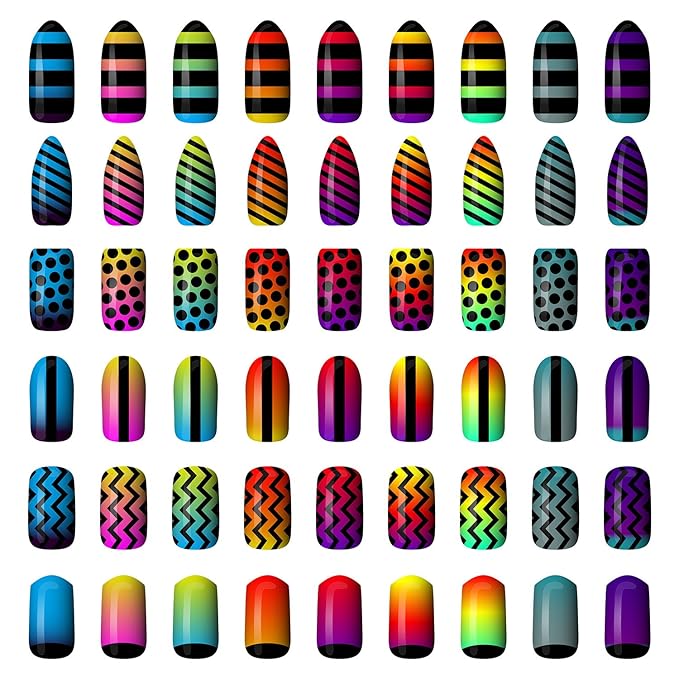 eboot 288 Pieces 96 Designs Nail Vinyls Nail Stencil Sticker Sheets Set for Nail Art Design, 24 Sheets