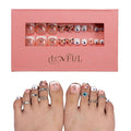 LOVFUL Handmade Acrylic Press on Toenails Clown | Salon Quality 20 PCS Free Size Toe Nails | Reusable Fake Nails for Toe | T139