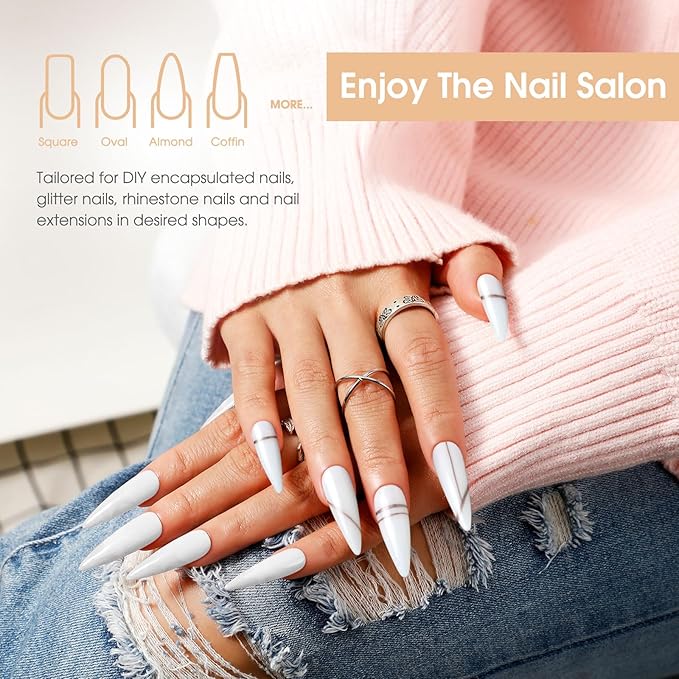 Rosalind White Poly Extension Gel, 2 PCS 30ml White Poly Nail Gel Kit - Nail Builder for Opal Nail Art Decoration, Thickening Gel Tube - Easy DIY Use, Need UV Lamp