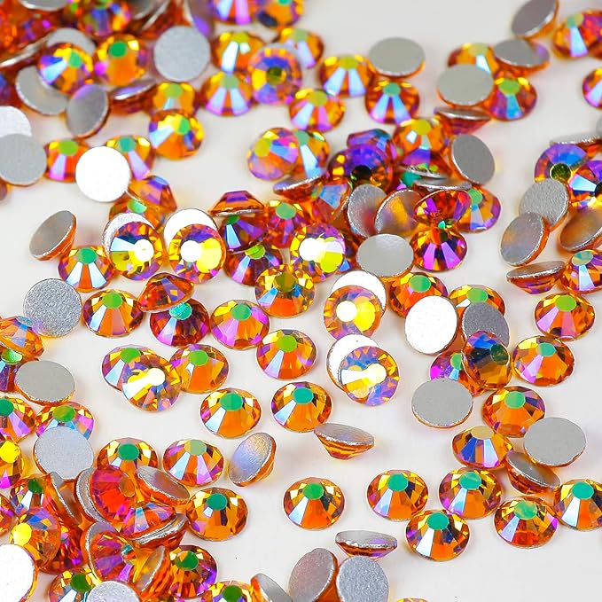 Genie Crystal 1440 PCS Topaz AB Rhinestones SS20, 5mm Yellow Aurora Borealis Flatback Glass Rhinestone for DIY Crafts, Shoes, Dance Costumes, Tumbler, Cup, Makeup, Bling Decoration