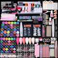 Acrylic Nail Kit for beginners with Everything- acrylic nail kit with drill lamp Acrylic Powder Glitter False Tips Starter Kit - Full Nail Supplies for Nail Extensions