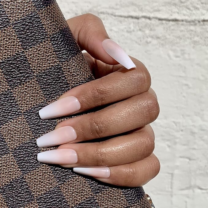 The Nailest - Instant Luxury Acrylic Press-on Nails - Medium Coffin- Baby Boomer