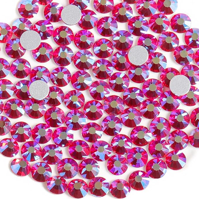Beadsland 2880pcs Flat Back Crystal Rhinestones Round Gems for Nail Art and Craft Glue Fix, Light Siam AB, SS20,4.6-4.8mm