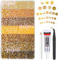 28 Types Colorful Champagne AB Resin Rhinestones w B7000 Glue for Bedazzling Crafting 3mm-6mm 7 Color Flatback Jelly Stones Gems Diamonds for Nails Face Eyes Makeup DIY Crafts Tumblers Bottles