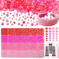 26000PCS Mixed Pink Resin Flatback Rhinestones for Crafting, Resin Rhinestones for Bedazzling Kit, 2/3/4/5/6mm Flatback Gems Jewels for DIY Mugs Tumblers Clothing Shoes Nail Art