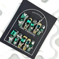 100% Handmade Press on Nails Y2K Green Diamond Fake Nails Long Coffin False Nails with Silver Bow Butterfly Charms Jadeite Emerald Glue on Nails Reusable Handmade Nails for Women Manicure Size L