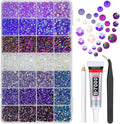 28 Types Purple Jelly Resin Rhinestones 3mm-6mm Flatback Colorful Purple Violet AB Stones Gems Diamonds Crystals for Nails Face Eyes Makeup DIY Crafts Tumblers Bottles Bedazzling Crafting Shoes